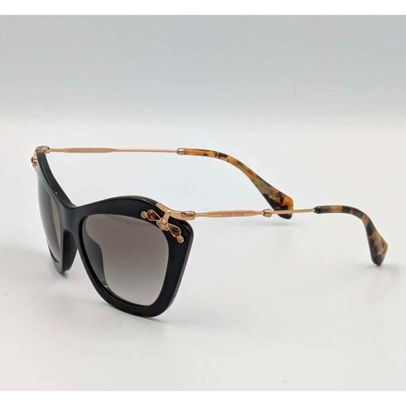 Pre-owned Miu Miu Women’s Embellished Cat Eye SMU 03P Sunglasses Brown/Black main image 10
